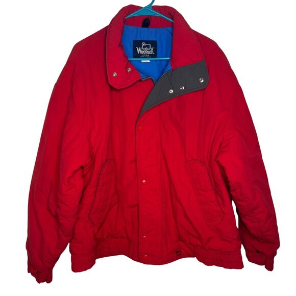 VTG Woolrich Jacket Men's Large Nylon Red Blue Lining Thinsulate WPL #6635 USA - Picture 1 of 16